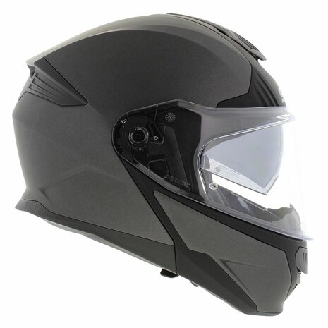 SMK Gullwing Modular Motorcycle Helmet - matt titanium grey