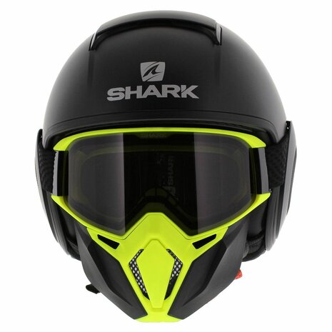 Shark Street Drak matt black yellow - Size XS - Special Edition free Anthracite Mask