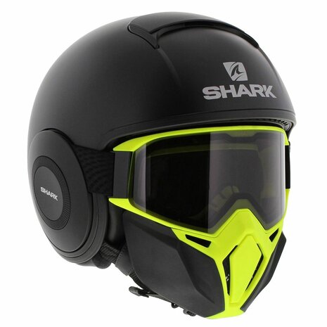 Shark Street Drak matt black yellow - Size XS - Special Edition free Anthracite Mask