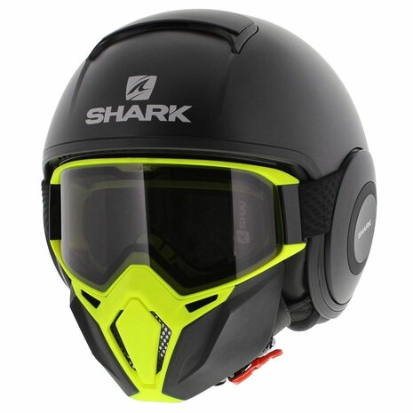 Shark Street Drak matt black yellow - Special Edition free Anthracite Mask