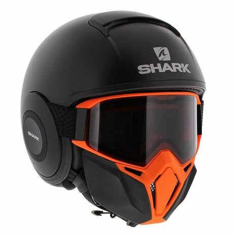 Shark Street Drak matt black orange - Special Edition free Anthracite Mask
