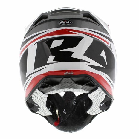 Airoh Motocross Helmet Twist 2.0 Shaken Gloss Red Grey Black - Size S