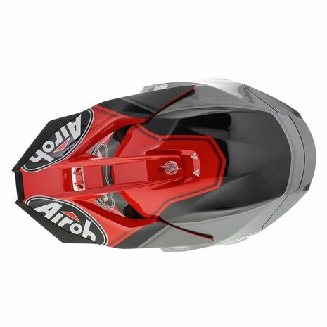 Airoh Motocross Helmet Twist 2.0 Shaken Gloss Red Grey Black - Size S