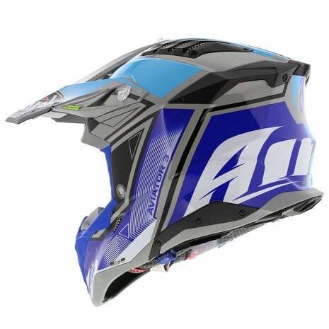 Airoh Helmet Aviator 3 AMS&sup2; League gloss blue grey - Size S