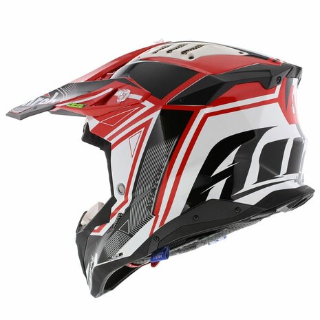 Airoh Helmet Aviator 3 AMS&sup2; League gloss red white black - Size L