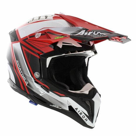 Airoh Helmet Aviator 3 AMS&sup2; League gloss red white black