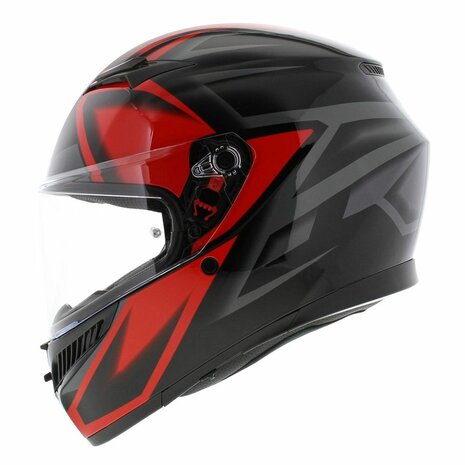 AGV K3 helmet Compound gloss black red