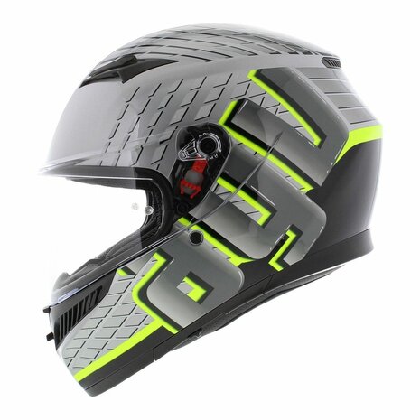 AGV K3 helmet Fortify grey black fluo yellow