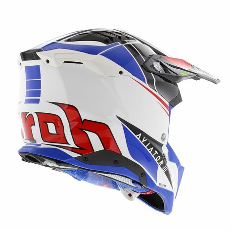 Airoh Helmet Aviator 3 AMS&sup2; Push gloss white blue red - Size S