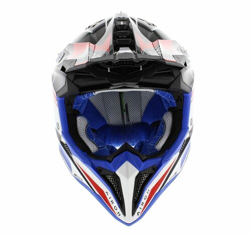 Airoh Helmet Aviator 3 AMS&sup2; Push gloss white blue red - Size S