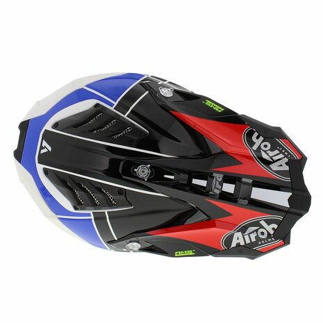 Airoh Helmet Aviator 3 AMS&sup2; Push gloss white blue red