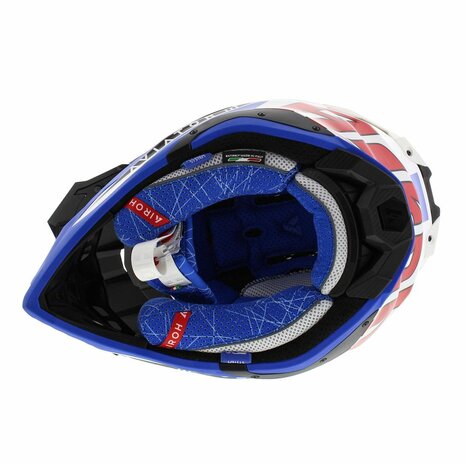 Airoh Helmet Aviator 3 AMS&sup2; Push gloss white blue red