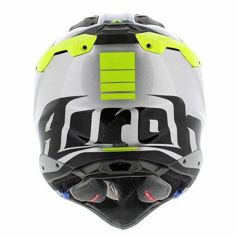 Airoh Helmet Aviator 3 AMS&sup2; Push gloss blue grey yellow - Size S