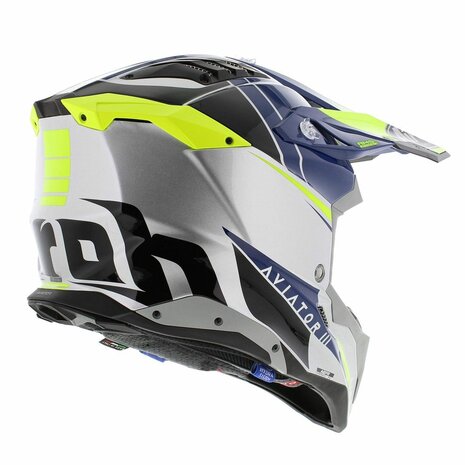 Airoh Helmet Aviator 3 AMS&sup2; Push gloss blue grey yellow