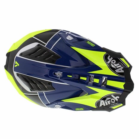 Airoh Helmet Aviator 3 AMS&sup2; Push gloss blue grey yellow - Size S