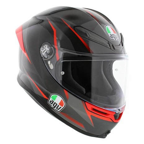 AGV K6 S Slashcut helmet Black Grey Red