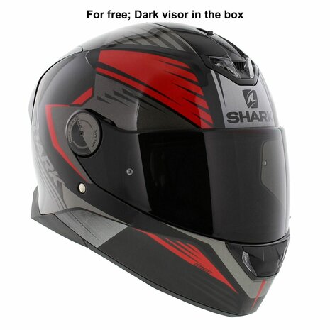 Shark Skwal 2 helmet Hallder gloss black red KRA - Size XS