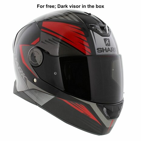 Shark Skwal 2 helmet Hallder gloss black red anthracite KRA