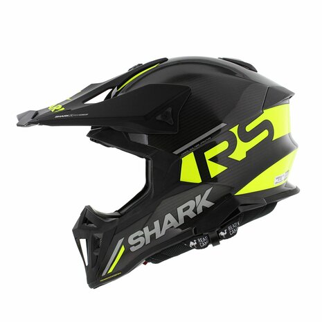 Shark Varial RS Carbon Flair MX Offroad helmet black yellow DYD Helmetdiscounter