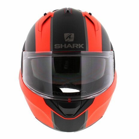 Shark Evo ES Flip Up Modular Motorcycle Helmet Endless matt orange black OKK Helmetdiscounter