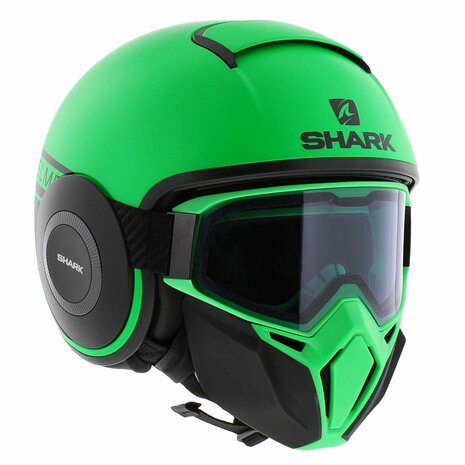 Shark Helmet Street Drak Neon serie matt green black GKK - Size XS
