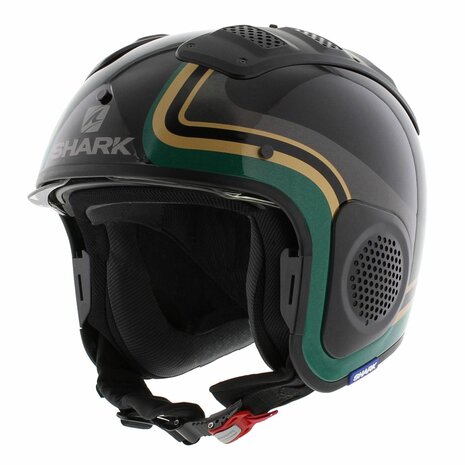 Shark X-Drak Trial Helm Hister gloss black green gold KGQ - Size XS