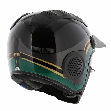 Shark X-Drak Trial Helm Hister gloss black green gold KGQ - Size XS