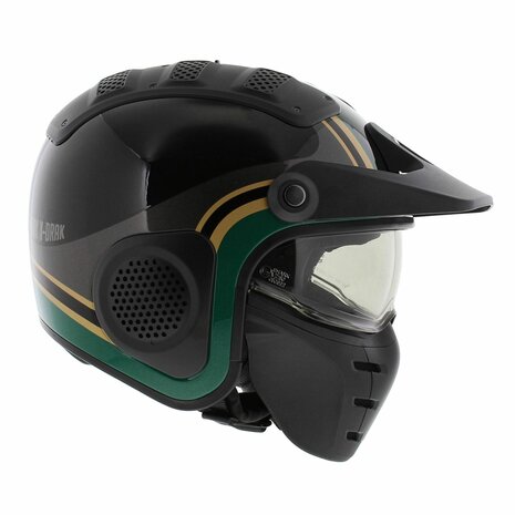 Shark X-Drak Trial Helm Hister gloss black green gold KGQ - Size XS