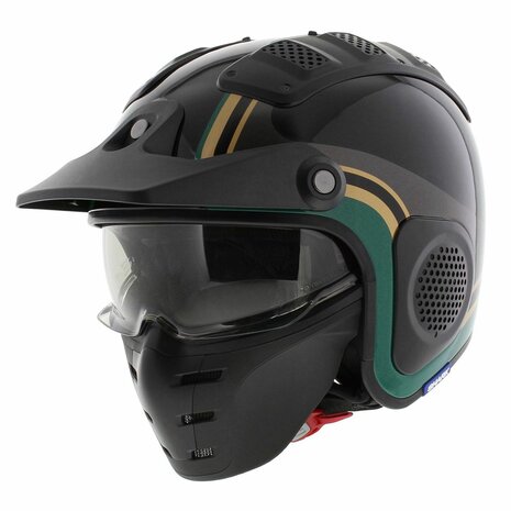 Shark X-Drak Trial Helm Hister gloss black green gold KGQ - Size XS