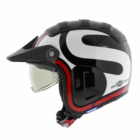 Shark X-Drak 2 Trial Helmet Thrust-R gloss black white red KWR