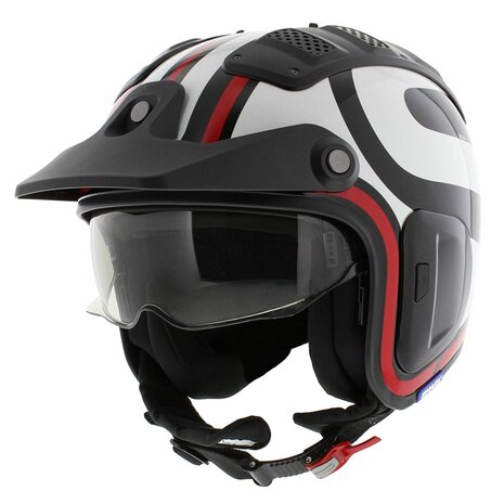 Shark X-Drak 2 Trial Helmet Thrust-R gloss black white red KWR