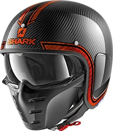 Shark S-Drak Carbon Helmet Vinta gloss carbon black orange DUO