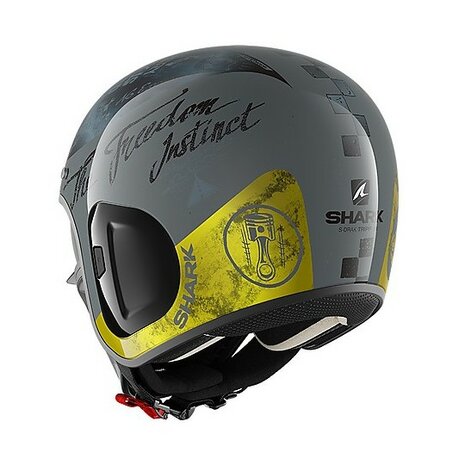Shark S Drak 2 Helmet Tripp In gloss anthracite yellow AAY Helmetdiscounter