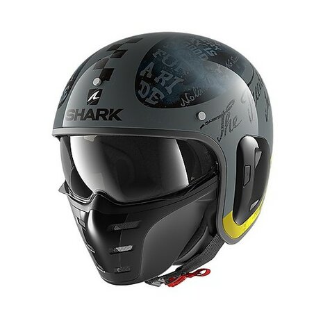 Shark S-Drak 2 Helmet Tripp In gloss anthracite yellow AAY - Size XS