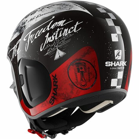 Shark S-Drak 2 Helmet Tripp In gloss black white red KWR - Size XS