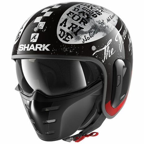 Shark S-Drak 2 Helmet Tripp In gloss black white red KWR - Size XS