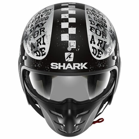 Shark S-Drak 2 Helmet Tripp In gloss black white red KWR - Size XS