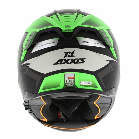 Axxis-Hawk-SV-Evo-Integraal-helm-Ixil-mat-zwart-groen-achterkant