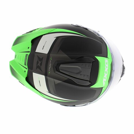Axxis-Hawk-SV-Evo-Integraal-helm-Ixil-mat-zwart-groen-bovenkant