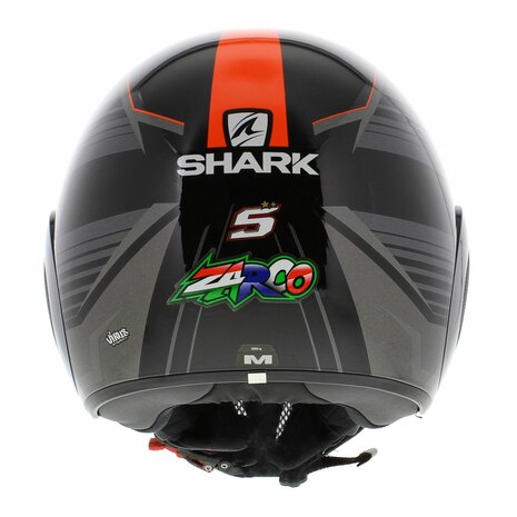Shark Street Drak helm Zarco Malaysia GP gloss black Orange 