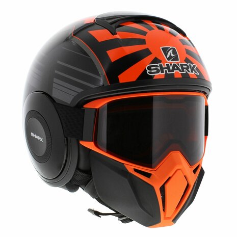 Shark Street Drak helm Zarco Malaysia GP gloss black Orange 