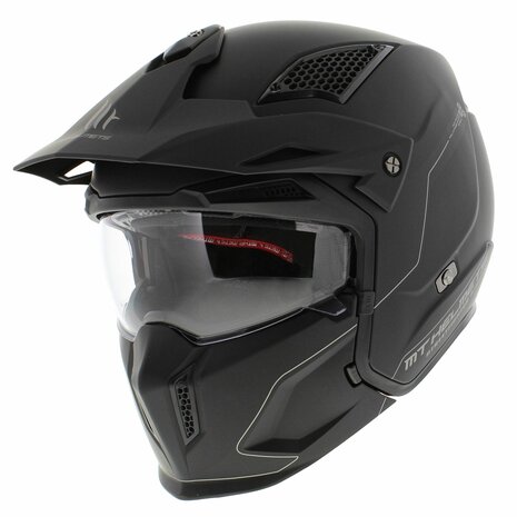 Casco MT Helmets District SV Solid A1 Negro Mate