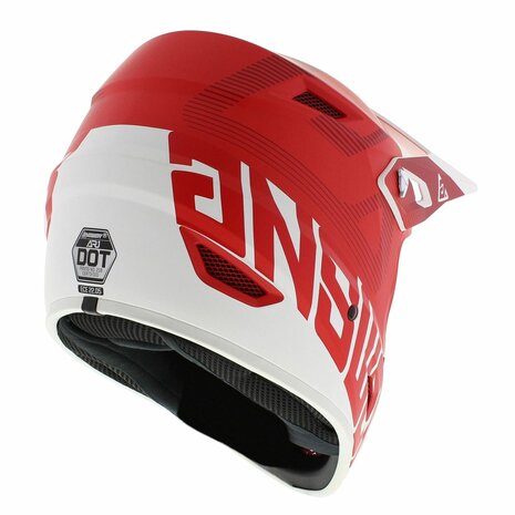 Answer AR1 Junior MX Helmet Bold matt red white - Size kids M (49-50 CM)