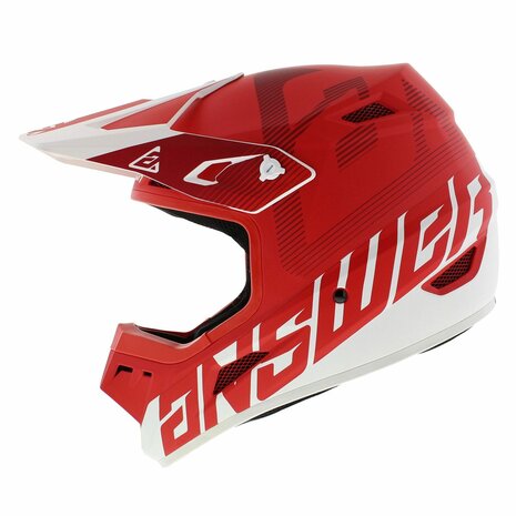 Answer AR1 Junior MX Helmet Bold matt red white - Size kids M (49-50 CM)