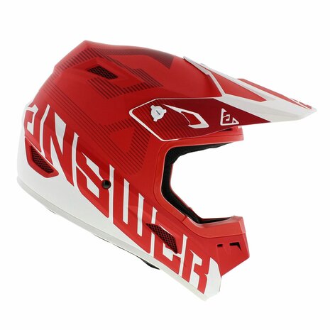 Answer AR1 Junior MX Helmet Bold matt red white - Size kids M (49-50 CM)