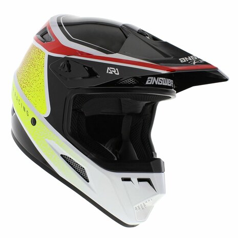 Answer AR1 Junior MX Helmet Vivid gloss black white red - Size Youth L (51-52 cm)
