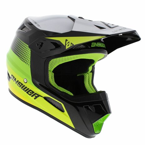 Answer AR1 MX Helmet Swish gloss black green - Size L