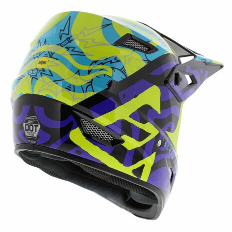 Answer AR3 MX helmet Hypno gloss black yellow purple - Size L