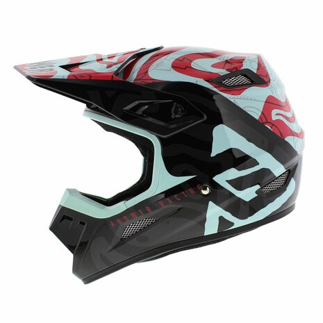 Answer AR3 MX helmet Hypno gloss black red mint - Size L