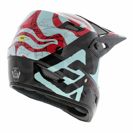 Answer AR3 MX helmet Hypno gloss black red mint - Size L